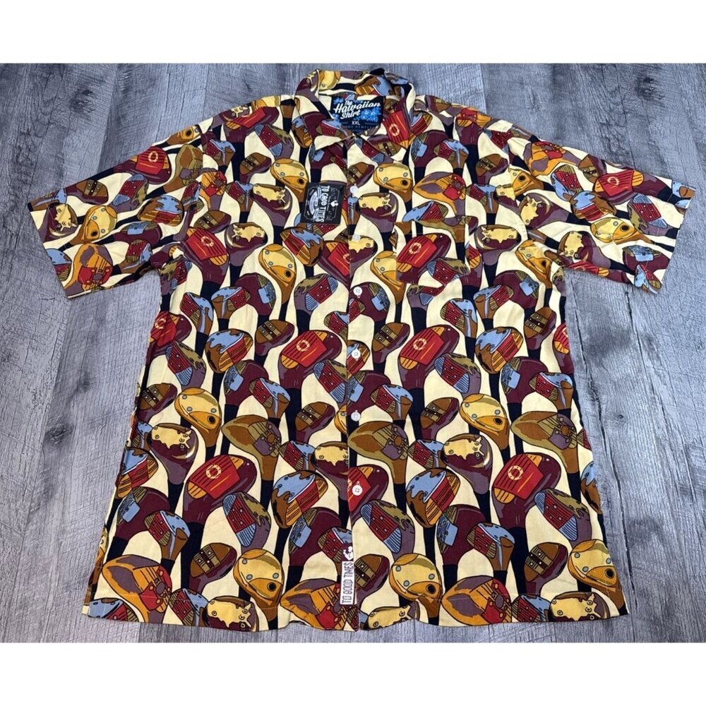 Rowdy Gentleman Hawaiian Shirt Mens 2XL Golf Clubs Morning Wood‎ XXL $59 NEW